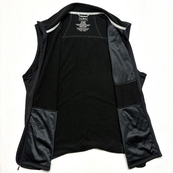 L.L. Bean Mens XL Fleece Vest Jacket Black Full Zip Pockets Outdoor Hiking Gorp - Picture 3 of 8